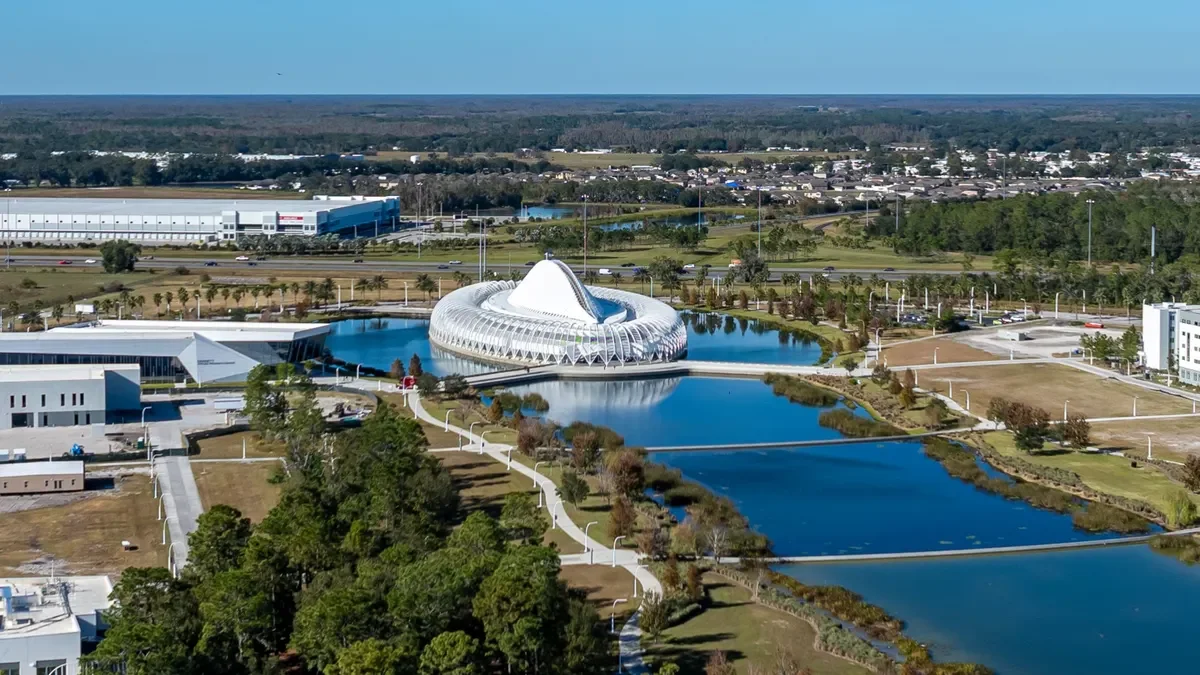 An aerial view of the Florida Polytechnic University's campus.